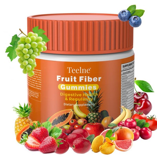 Teelne 16 in 1 Fruit Fiber Gummies, Dietary Edible Vitamin