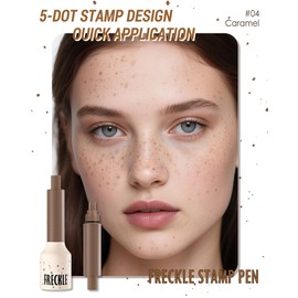 Freckle Stamp Cushion, Vivid Natural Faux Freckles Pen, Long Lasting Waterproof Quick Dry Lifelike Fake Freckle Stamp Pencil, Get Sun-kissed Stars Makeup in One Press, Makeup Gift for Women Girl-04