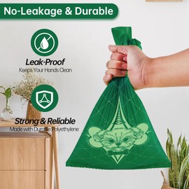 120 Count Scooper Standard Size Refill Bags Compatible with Neater Pet Scooper, Pet Waste Bag with Handle, Extra Thick and Spill Proof Poop Bag for Cat Litter, Easy to Tie