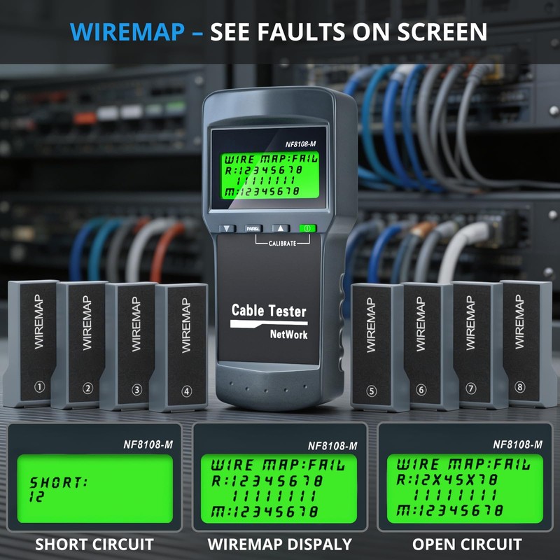 KOLSOL RJ45 Network Cable Tester Kit with 8 Remote Units,
