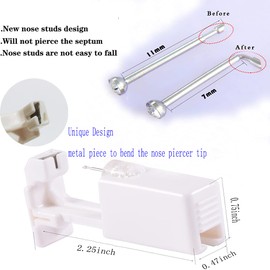 AM RONG MAGIC Upgraded Version Self Nose Piercing Gun Self Nose Piercing Gun Kit Safety Nose Piercing Gun Kit Tool,Self Ear Piercing Gun (Gold—White Crystal)