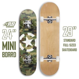 24 inch Rude Boyz Mini Cruiser Skateboard - Aluminium Trucks - Kids Skateboard Ages 5-8 Beginner - Skateboards for Kids