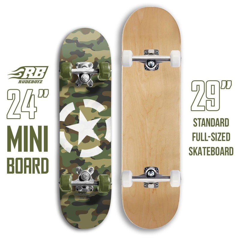 24 inch Rude Boyz Mini Cruiser Skateboard - Aluminium Trucks