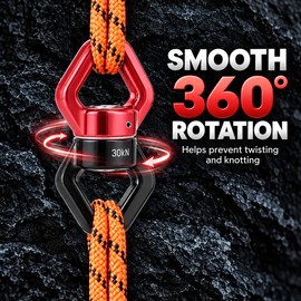 30kN 360° Climbing Swivel, Aluminum Magnesium Rope Rotator Connector for Climbing, Rescue and Aerial Work