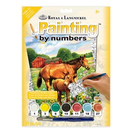 Royal Brush 174396 8.75 by 11.75-Inch Junior Paint by Number Kit, Small, Horse in Field