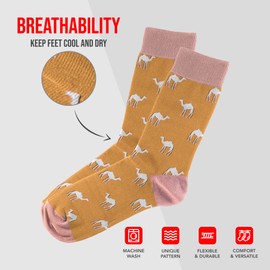 Sillies Socks Camels Socks - Novelty Unisex Sock Set, Fun Unique Designs