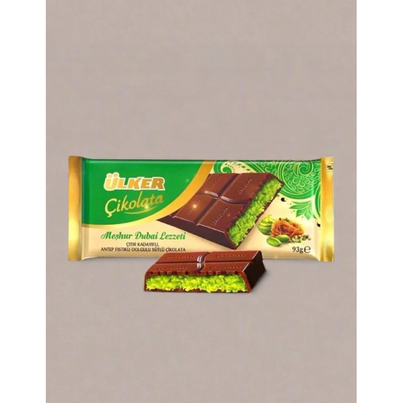 ulker Dubai Chocolate Filled With Pistachio Kadayif