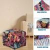 Lussenwert Ottoman Cover Square Stretch Printed Square Ottoman Cover Thick