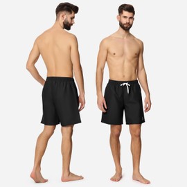 Ladeheid LA40-129 men's swimming trunks, beach shorts - black, size: 4xl