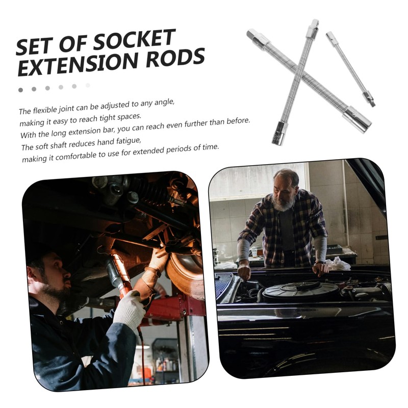 ULTECHNOVO 1set Flexible Socket Extension Bar Set for Automotive and