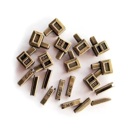 HAISDA 20 pcs #5 Metal Zipper Retainer Box and Zipper Insertion pin,Bottom Sliders Zipper Insertion pin Repair kit Replacement (Bronze)