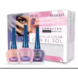 Masglo Esmaltes Masglo Kit De 3. Cambian De Color Con El Sol.