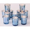 Volens Blue Votive Candle Holders Bulk, Mercury Glass Tealight Candle
