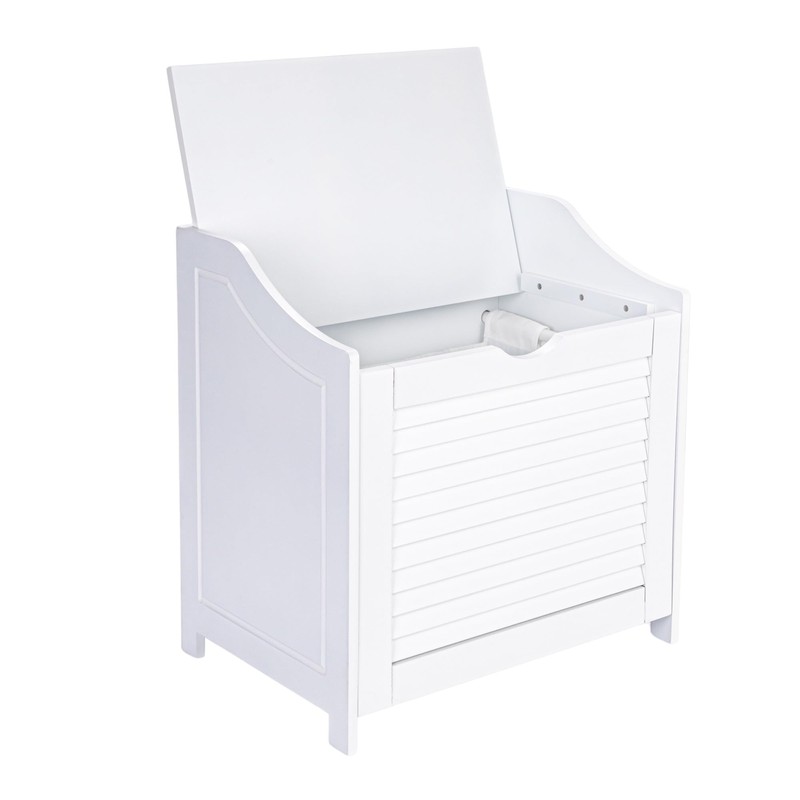 Household Essentials Single Load Hamper Cabinet Seat, White