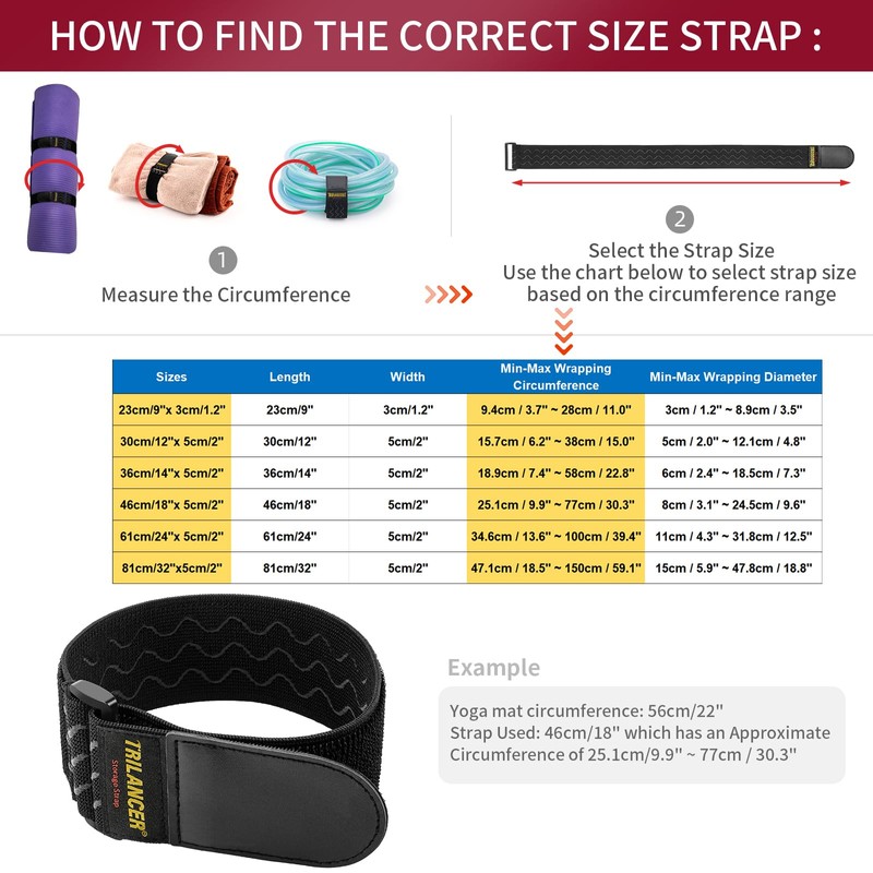 Trilancer Elastic Cinch Straps with Anti-Slip Strips, 12 "x 2"(8