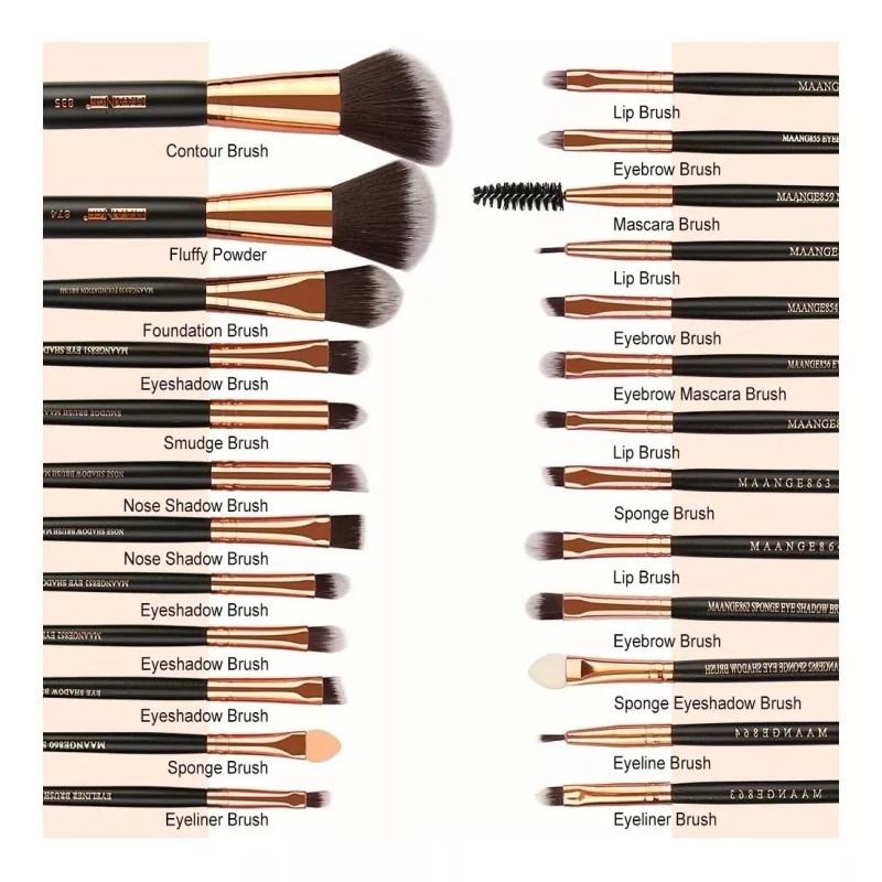 Global Shop Juego De Brochas De Maquillaje Profesional De 20