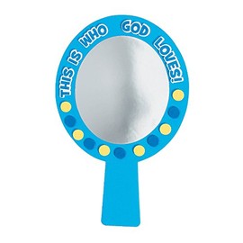 Fun Express This is Who God Loves Mirror Craft Kit - Engaging Religious Craft Activity for Kids - Perfect for Home - Projects Educational Fun for Sunday Schools Churches & Family Activities - 1 Piece