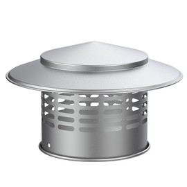 110mm Chimney Cap, Stainless Steel Windproof Roof Exhaust Pipe Vent Mesh Protector Cap, Flue Cowl with Bird Guard, Metal Rain Snow Hat for Chimney