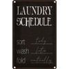 vianmo Blechschild 18x12 cm laundry schedule sort tody wash Deko