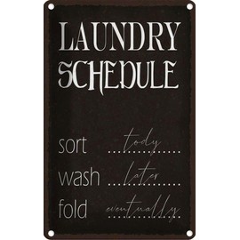 vianmo Blechschild 18x12 cm laundry schedule sort tody wash Deko Geschenk Metall Schild