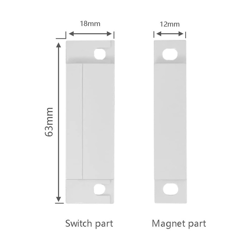 WESUA 5 Pack Surface Mounted NC Magnetic Door Contacts Switch