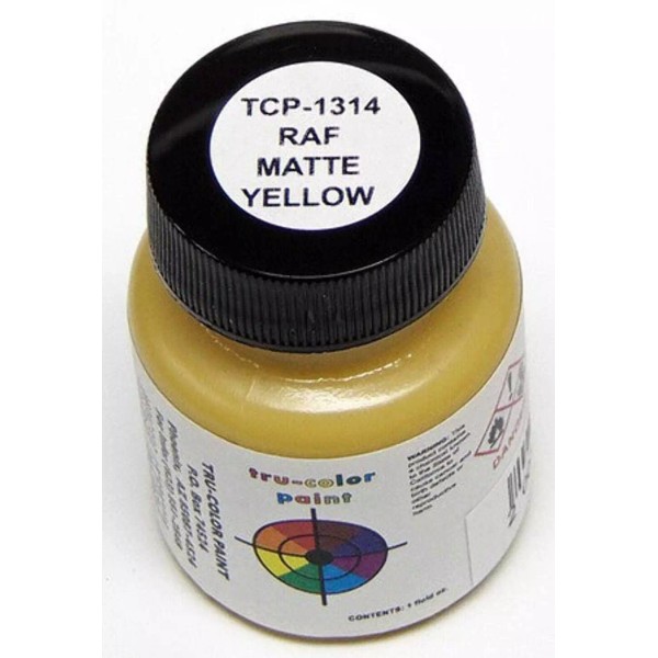 Tru-Color 1314 Matte Yellow Solvent Based Acrylic Paint 1oz