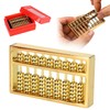 Chinese Mini Brass Abacus 9 Speed Educational Maths Calculator Tool