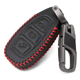 Thie2e Replacement Leather Car Key Case Cover Holder Fit Ford Fiesta Focus 3 MK3 MK4 ST Mondeo C-Max B-Max Kuga Key Chain