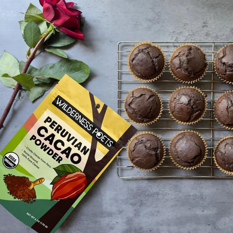 Wilderness Poets, Organic Cacao Powder. Raw, Unsweetened, 100% Peruvian Heirloom