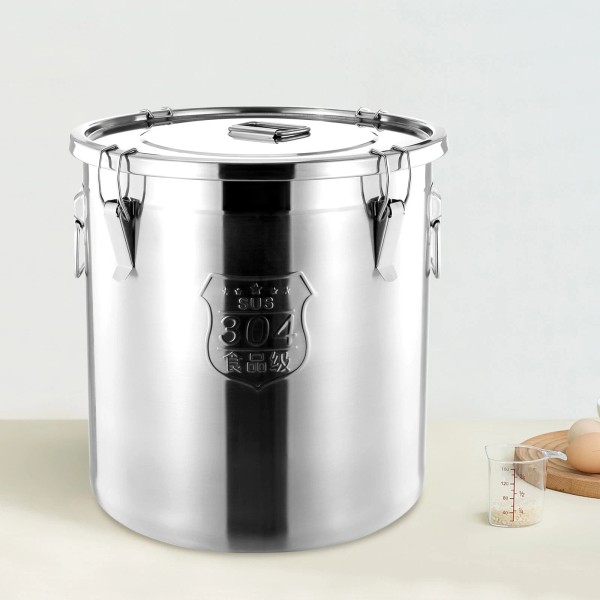 Unbranded 48 L Airtight Canister Stainless Steel Food Container Storage