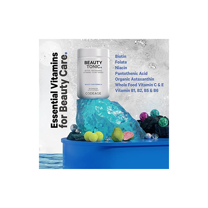Codeage Biotin Supplement with Vitamin C, Vitamin E, Vitamin B6,