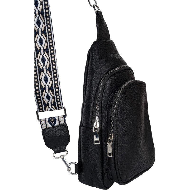 styleBREAKER Women's One Shoulder Backpack, Geometric Patterned Shoulder Strap, Unicoloured