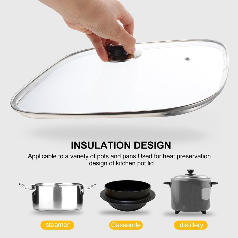 UPKOCH 12.2 Inch Tempered Glass Kitchen Pot Lid with Handle