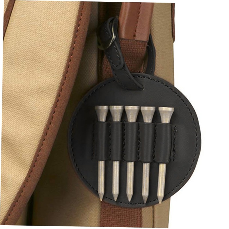 Mikinona Portable Leather Golf Tee Holder Bag Durable Golf Accessories