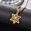 HXWZB Star of David Necklace for Men Sterling Silver Star
