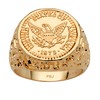 PalmBeach Men's Yellow Gold-Plated American Eagle Coin Replica Nugget Ring