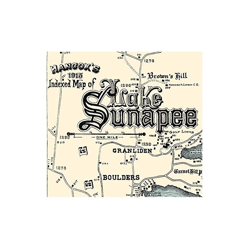 Lake Sunapee NH 1915 Map - House Sites - by