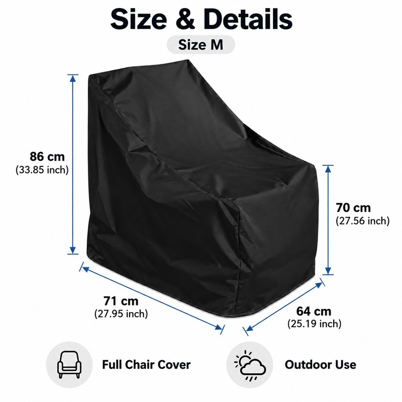 Outdoor Stacked Chair Cover, Water-Resistant Polyester Patio Furniture Protector for