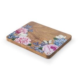 Dolly Parton Acacia Wood Serving Board with Floral Design, 7.09x8.86 Inch