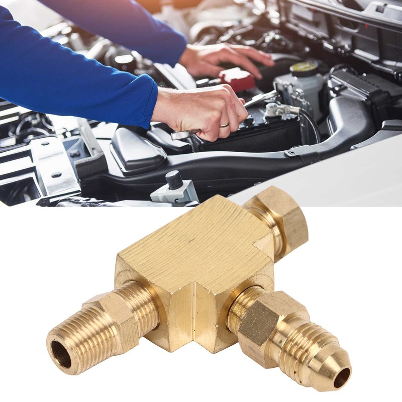 Tee Adapter Fitting, Brass 4AN 1/8 BSP 1/8 NPT Adapter