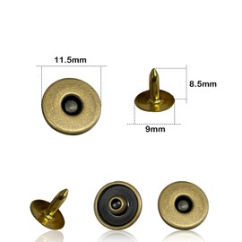 Trimming Shop Denim Rivets Jeans Decorative Brass Hat Studs Replacement Repair for Fashion Accessories Clothing Leathercraft Decorations 11.5mm Bronze 10pcs