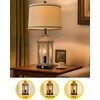 G-SAFAVA 23.75" Farmhouse Table Lamps USB A+C Charging Ports 3-Way