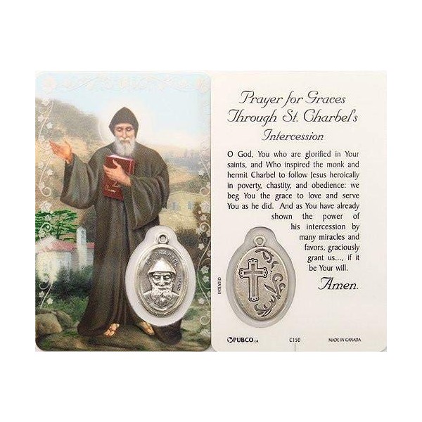 Premium Assorted Holy Cards with Medal | Catholic Saints and Prayers with Medals (Saint Benedict)