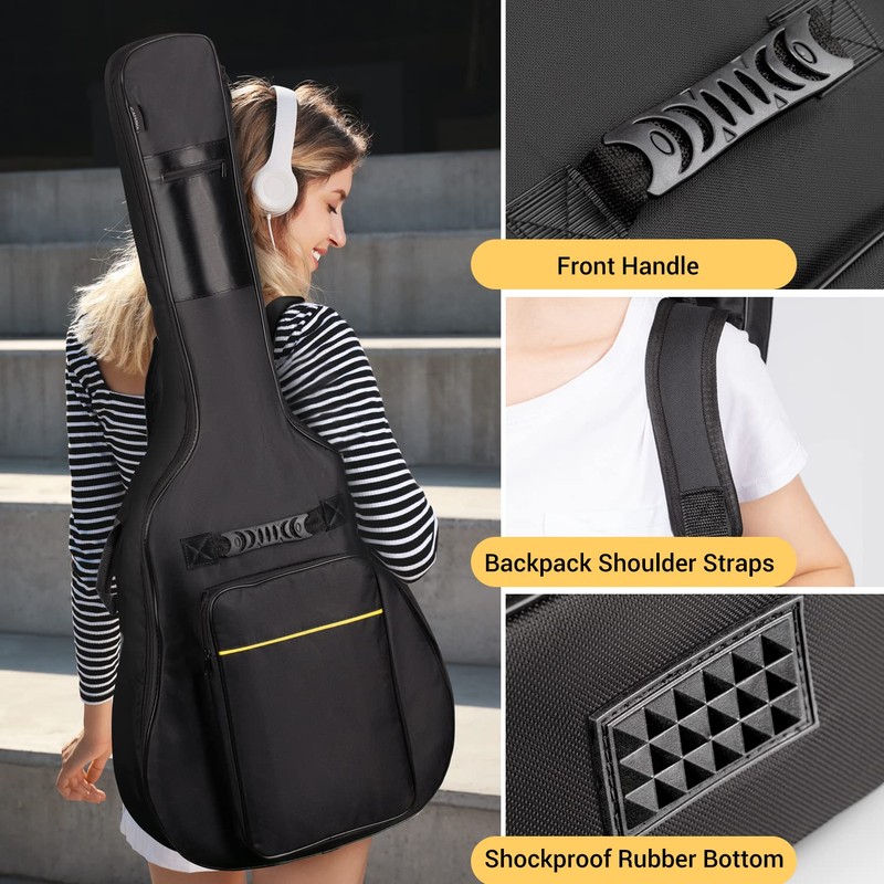 CAHAYA 41 In Acoustic Guitar Bag 0.35 In Thick Padding