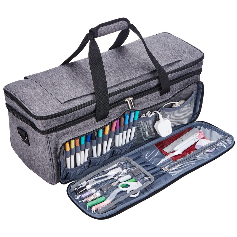 NICOGENA Double Layer Carrying Case with Mat Pocket for Cricut