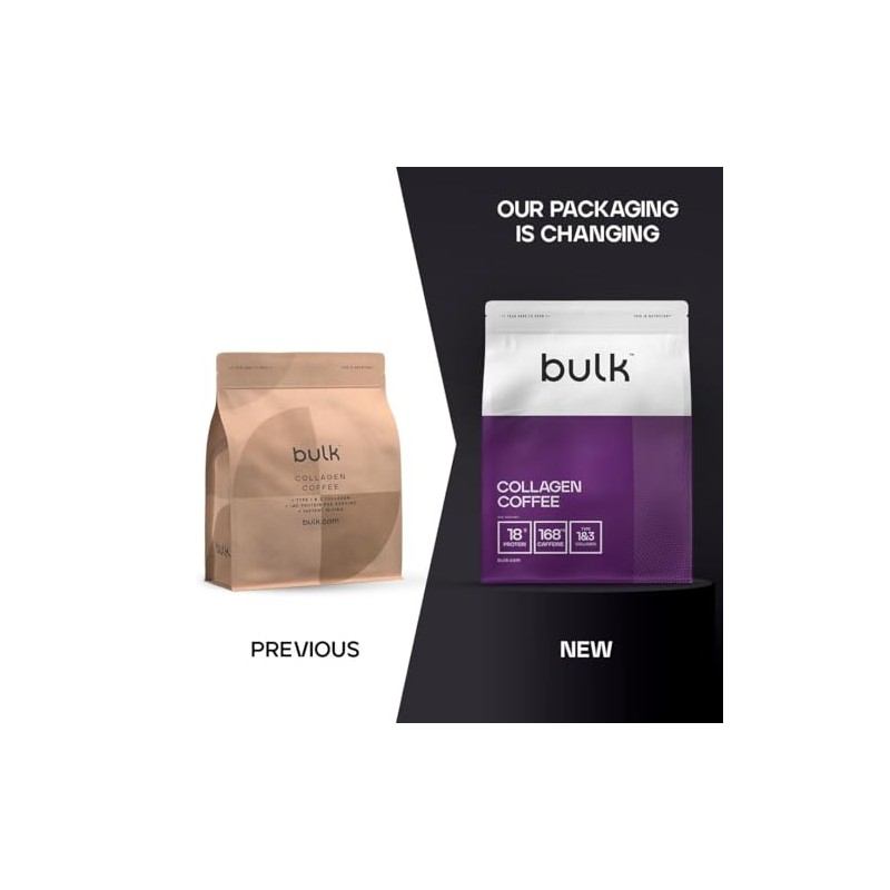 Bulk Collagen Coffee, High Protein, Black, Packaging May Vary, 500