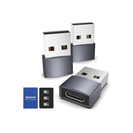 Syntech USB C Female to USB Male Adapter Pack of 3 [Travel Must Haves, Aluminum] Cable Charger Charging Durable Connection Protection Smartphone Cellphone Electronic Multicolor