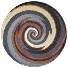 Bridge for Africa Fair Trade Zulu Telephone Wire 12-inch Platter Basket, Gray Mist