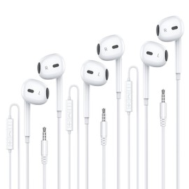 MOSWAG Wired Earbuds with Microphone, 3.5mm Jack in Ear Headphones with Microphone Suitable for Smartphones, Computers, Laptops, IPads, MP3 Players, Etc