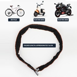 Jortmrd Bicycle Lock High Security 121 cm Bike Lock Steel Bicycle Lock Anti-Theft Lock Chain with 2 Keys Hardened Steel Chain Links for Motorcycle, Wheel, Door, Gate, Fence, Grill